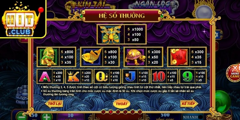 Kho Tàng Ngũ Linh Hitclub - Slot Kho Báu Thưởng Cao 2 Vòng quay mở kho ngũ linh